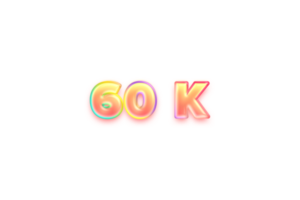 60 K iscritti celebrazione saluto numero con caramella colore design png