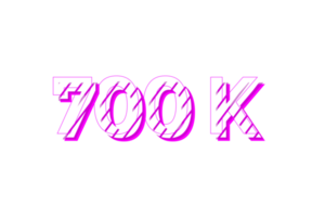 700 k abonnees viering groet aantal met streep ontwerp png