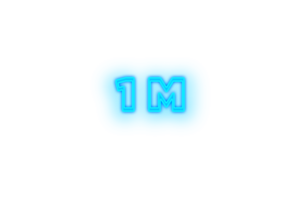 1million subscribers celebration greeting Number with glow design png