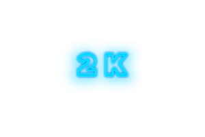 2 k subscribers celebration greeting Number with glow design png