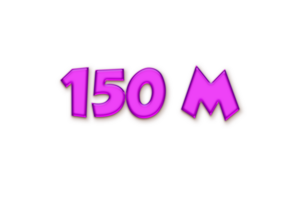 150 million subscribers celebration greeting Number with liquid design png