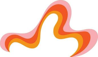 Inflame Orange Retro Wavy Psychedelic Element Illustration vector