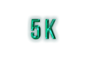 5 k subscribers celebration greeting Number with rustic design png