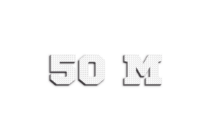 50 million subscribers celebration greeting Number with 3d paper design png