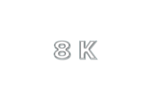 8 k subscribers celebration greeting Number with glass design png