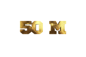 50 million subscribers celebration greeting Number with brass design png