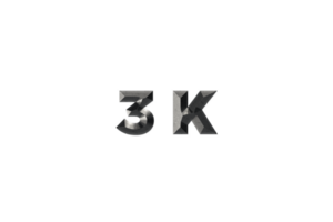 3 k subscribers celebration greeting Number with elegant design png