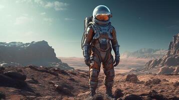 apocalyptic astronaut, digital art illustration, photo