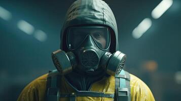 hazmat specialist soldier, digital art illustration, photo