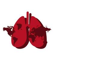 world no tobacco day concept background with lungs and copy space. Vector Horizontal banner