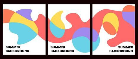 set of abstract background summer theme colorful and copy space. Vertical banner vector