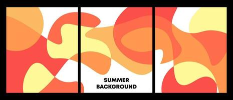 Set of summer background beautiful abstract color orange. Vertical banner vector