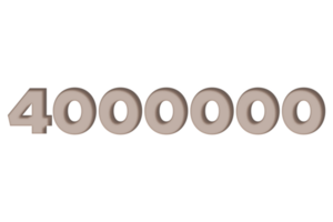 4000000 subscribers celebration greeting Number with engrave design png