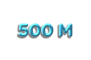 500 million subscribers celebration greeting Number with plastic design png