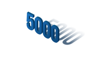 5000 suscriptores celebracion saludo número con isomtrico diseño png