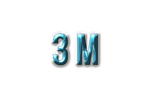 3 million subscribers celebration greeting Number with plastic design png