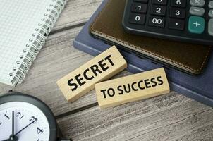 secret to success. Concept words payday loans on wooden blocks photo