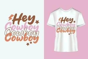 Hey Cowboy Western Quote SVG Design vector