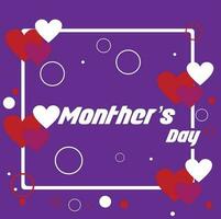 Background purple monther' day heart's red and white.For design simple background abstract,etc. vector