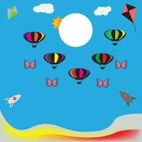 Sun and clouds background happy children's day.For abstract background design happy children's day. vector