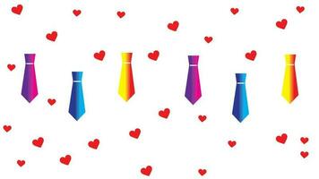 Father's day background with ribbon isolated colorful and red heart.For design wallpaper father's day. vector