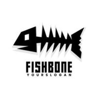 fish bone logo design template vector