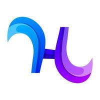 letter H  colorful logo design vector