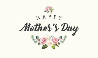 Mother's Day Background with colorful elements and flowers, lettering. Vector symbols of love in the shape of hearts for greeting card design, floral, pastel color.