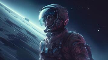 military soldier of galaxy, digital art illustration, photo