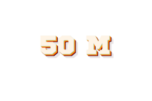 50 million subscribers celebration greeting Number with retro 2 design png