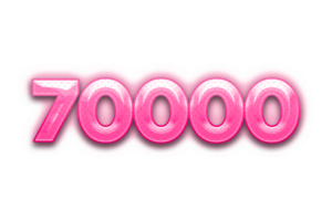 70000 les abonnés fête salutation nombre avec rose conception png