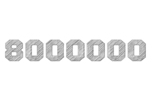 8000000 subscribers celebration greeting Number pencil sketch with design png