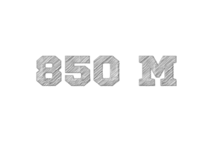 850 million les abonnés fête salutation nombre avec crayon esquisser conception png