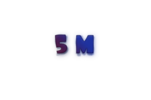 5 million subscribers celebration greeting Number with ink design png