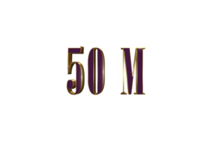 50 million subscribers celebration greeting Number with luxury design png