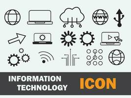 información tecnología web icono vector