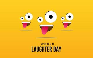 mundo la risa día, mundo la risa día ilustración con emoji expresiones vector