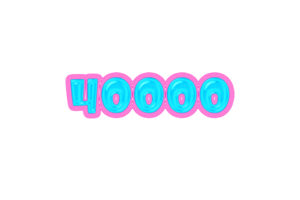 40000 subscribers celebration greeting Number with jelly design png