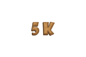 5 k subscribers celebration greeting Number with clay design png