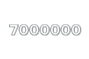 7000000 subscribers celebration greeting Number with glass design png