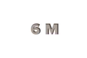 6 million subscribers celebration greeting Number with wooden engraved design png