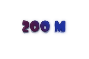 200 million subscribers celebration greeting Number with ink design png