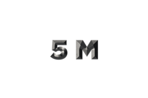 5 million subscribers celebration greeting Number with elegant design png