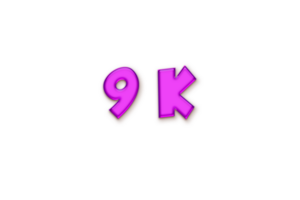 9 k subscribers celebration greeting Number with liquid design png