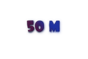 50 million subscribers celebration greeting Number with ink design png