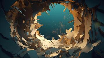 ripped paper hole, digital art illustration, photo