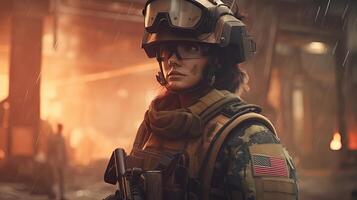 bravery soldier, digital art illustration, photo