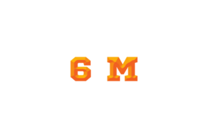 6 million subscribers celebration greeting Number with embossed design png