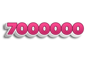 7000000 subscribers celebration greeting Number with pink design png