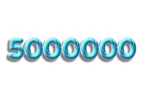 5000000 subscribers celebration greeting Number with design png